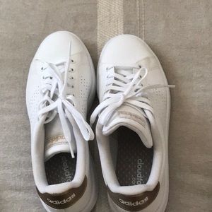Adidas white leather shoes
